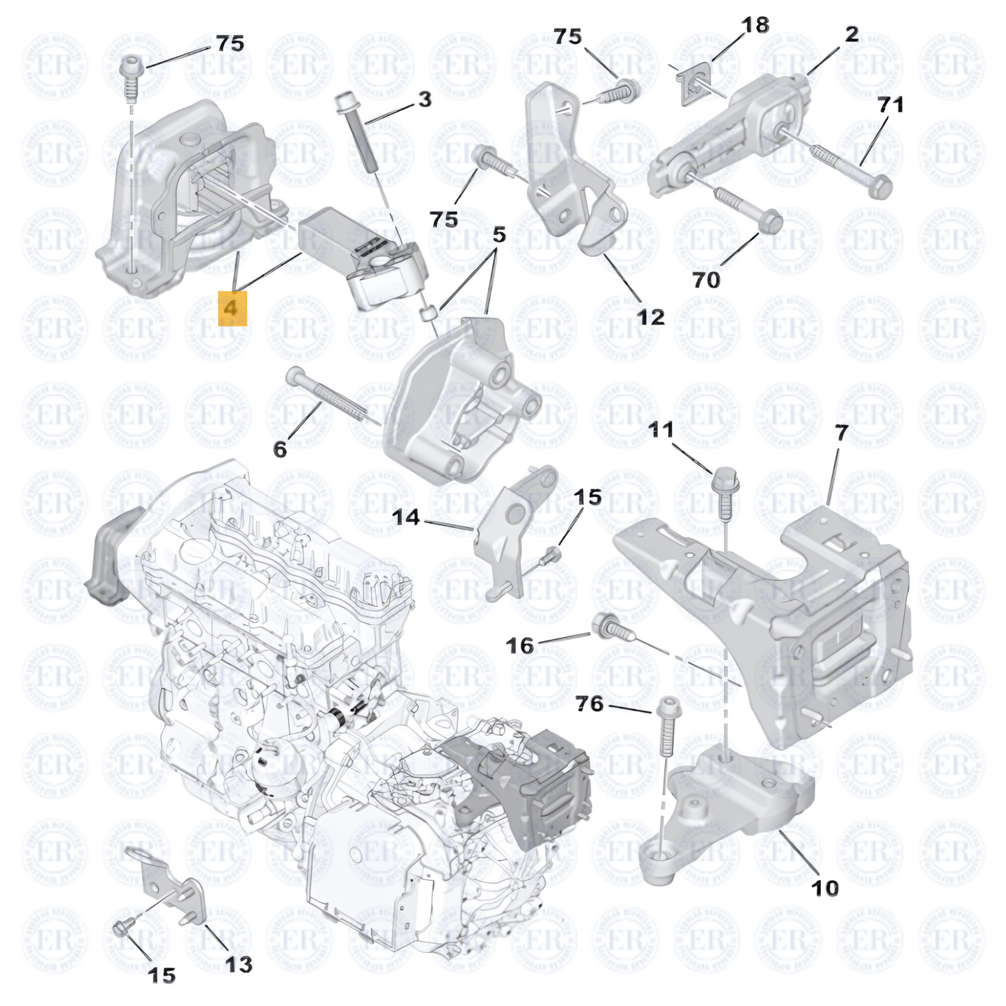 Soporte De Motor Derecho