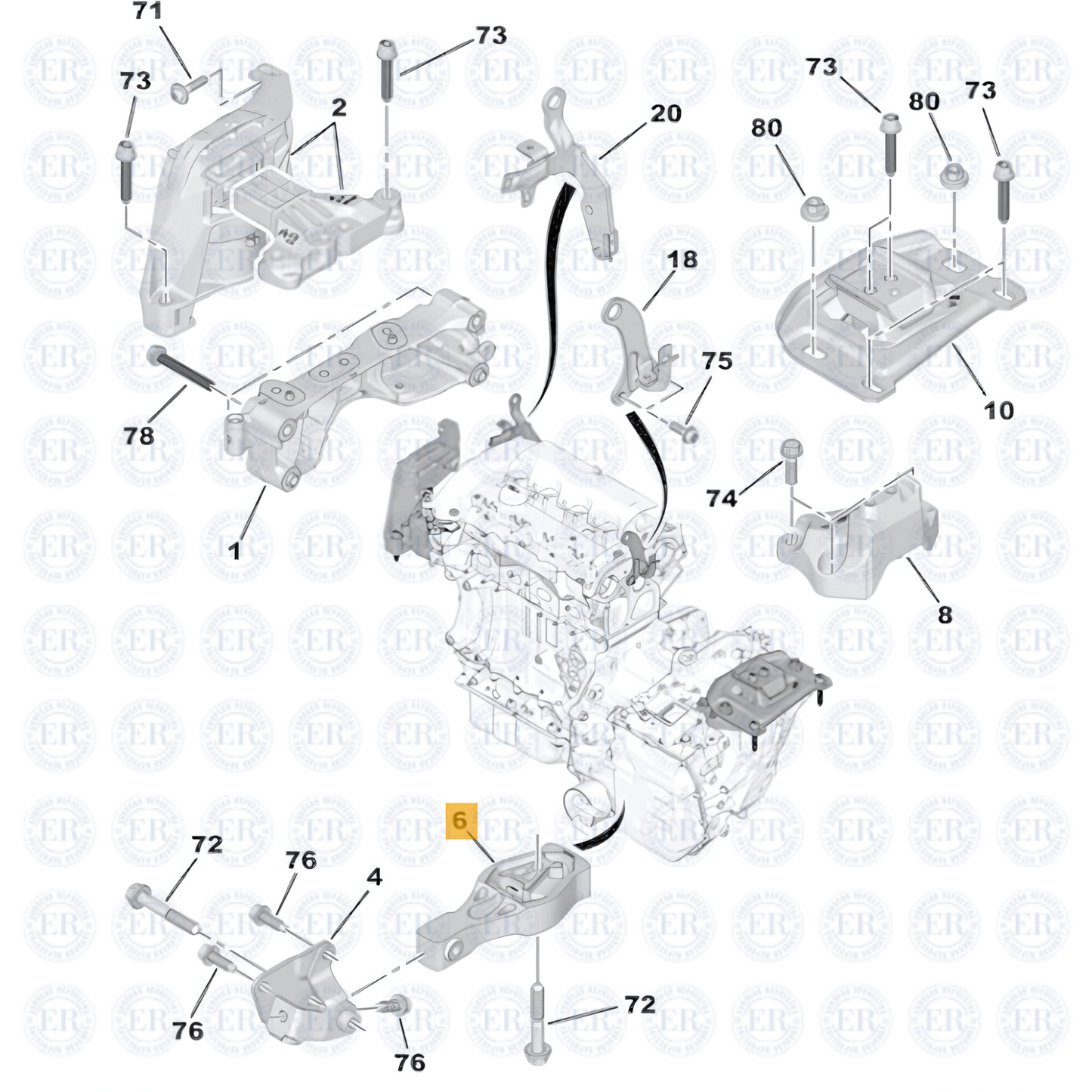 Soporte De Motor Trasero