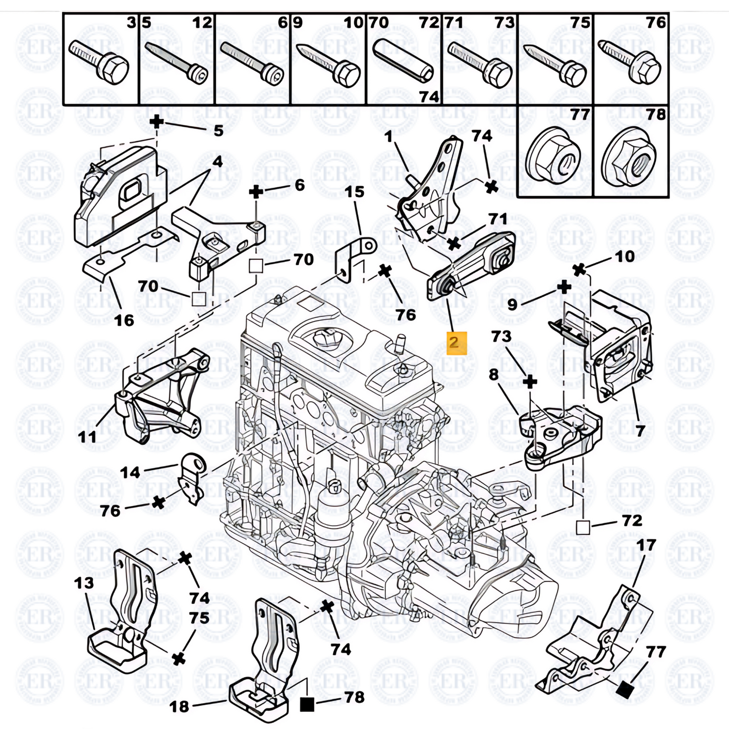 Soporte De Motor Trasero