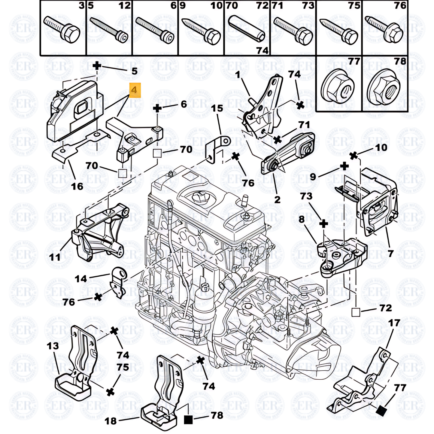 Soporte De Motor Derecho