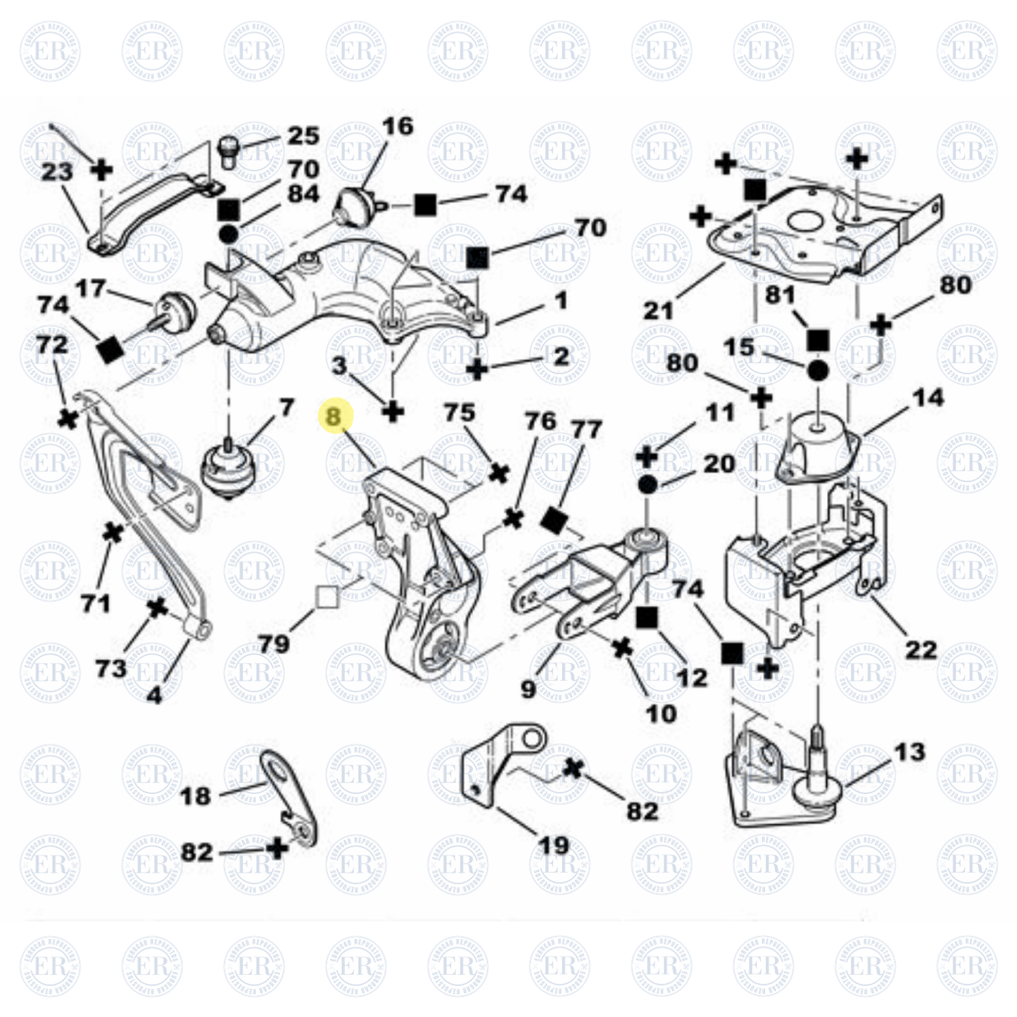 Soporte de Motor Derecho