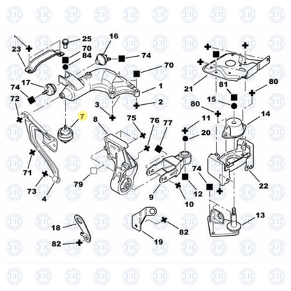 Soporte Elástico de Motor Derecho Sup